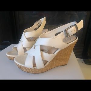 Jessica Simpson White Wedge Sandals
